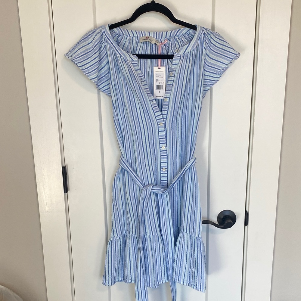 Vineyard Vines Blue and White Striped Dress